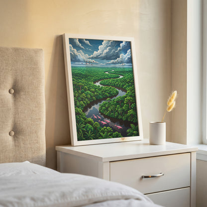 Winding Amazon River Rainforest Canopy Art Print