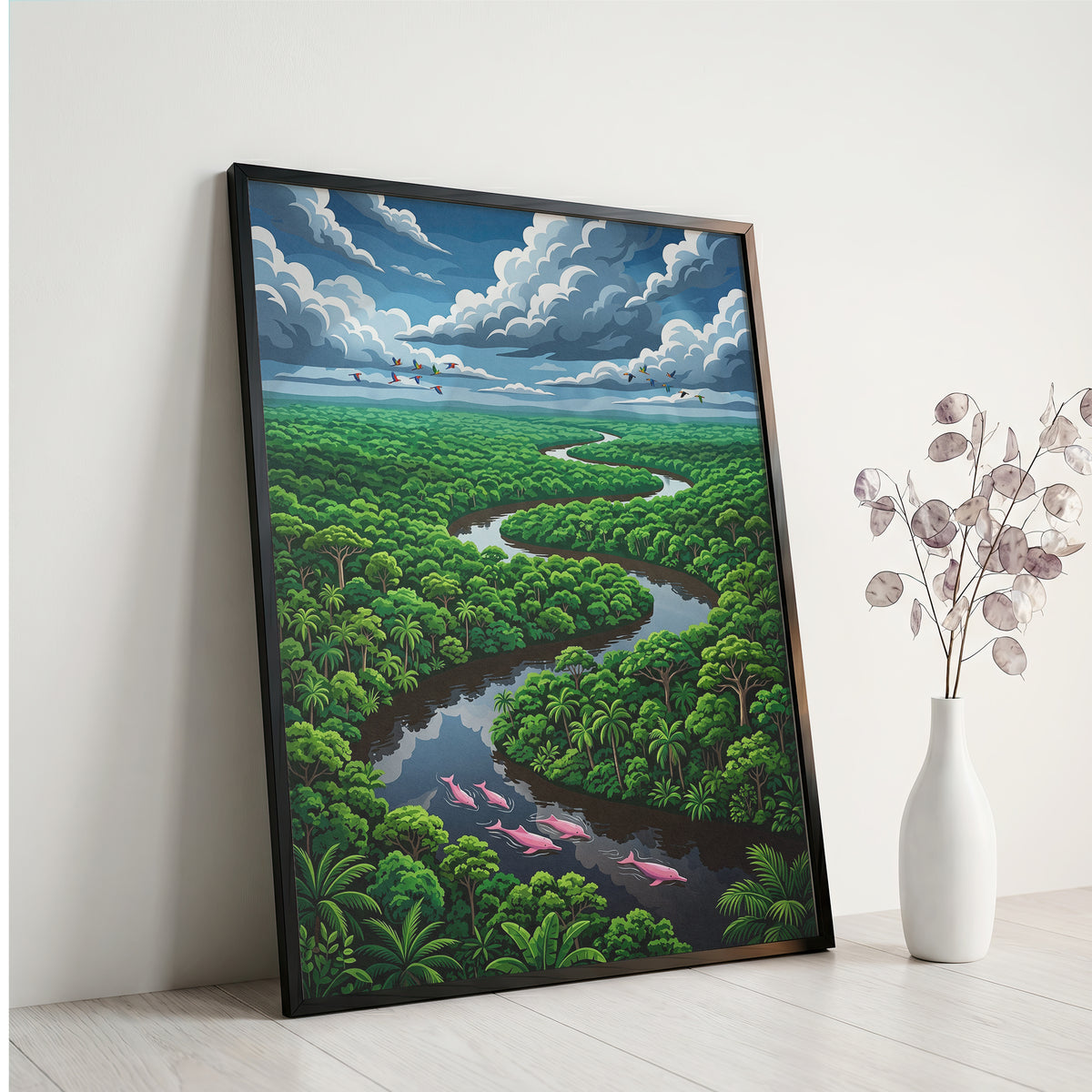 Winding Amazon River Rainforest Canopy Art Print