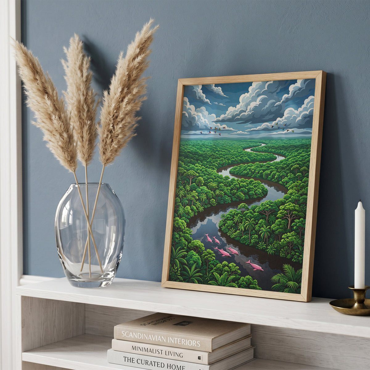 Winding Amazon River Rainforest Canopy Art Print