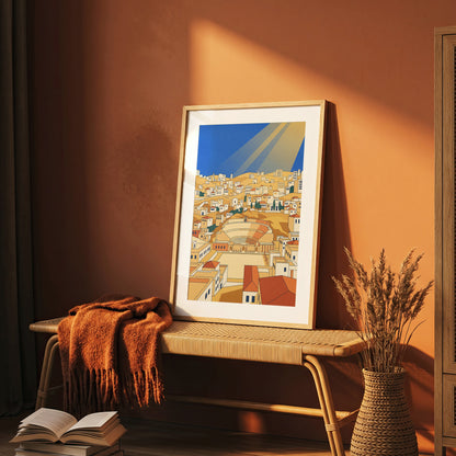 Amman Jordan Roman Theater Art Print, Hillside Sandstone Architecture
