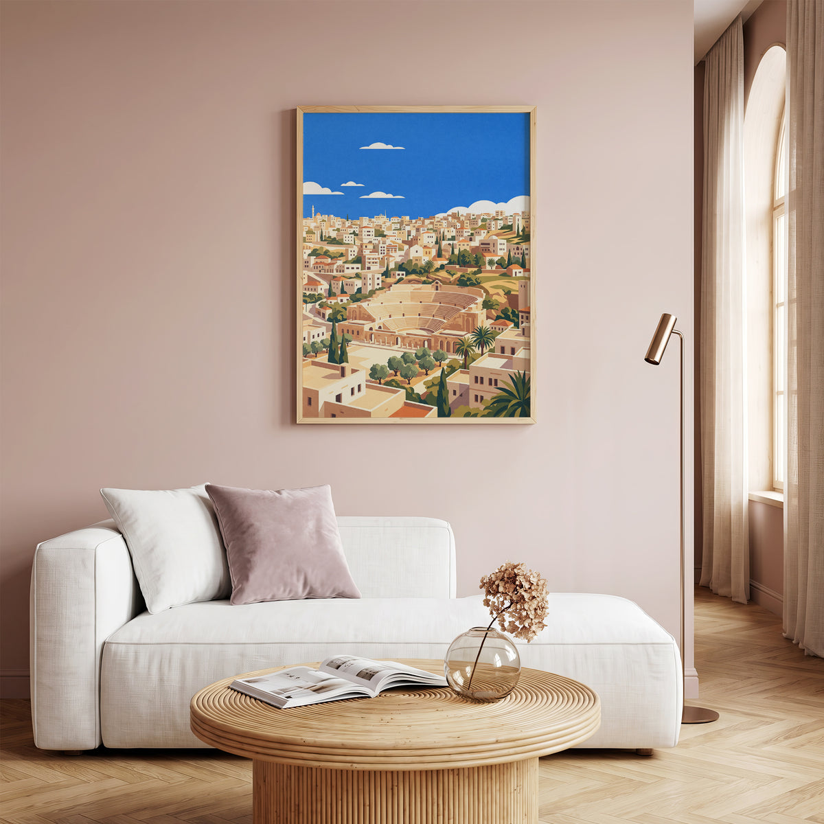 Amman Roman Amphitheater & Olive Trees Art Print