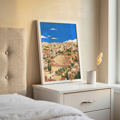 Amman Roman Amphitheater & Olive Trees Art Print