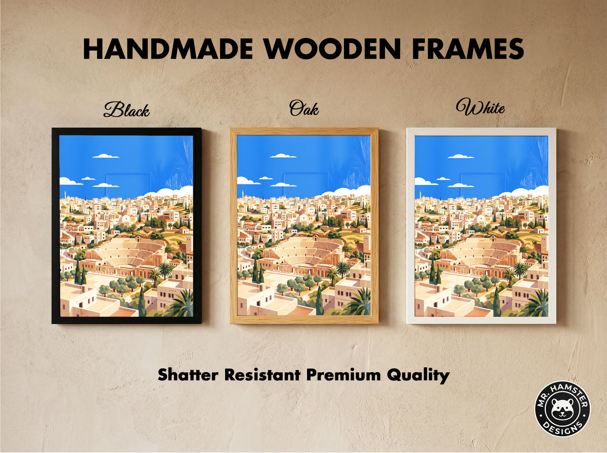 Amman Roman Amphitheater & Olive Trees Art Print
