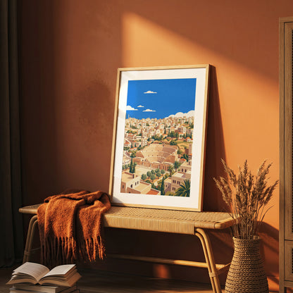 Amman Roman Amphitheater & Olive Trees Art Print