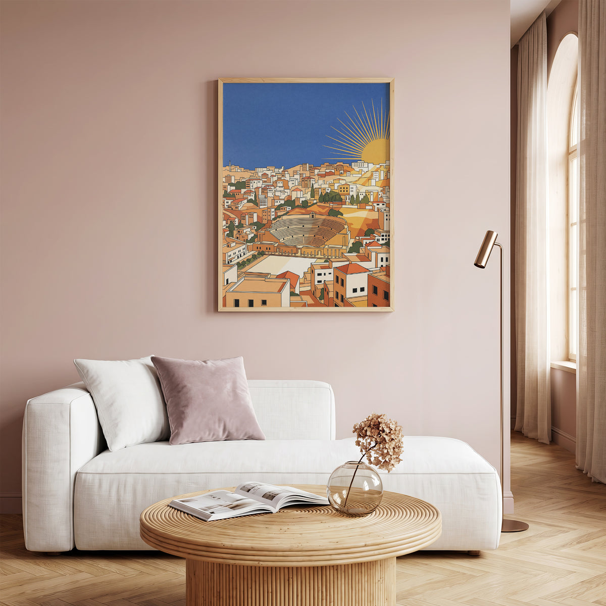 Amman Jordan Roman Theater Sunburst Sunrise Art Print