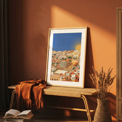 Amman Jordan Roman Theater Sunburst Sunrise Art Print