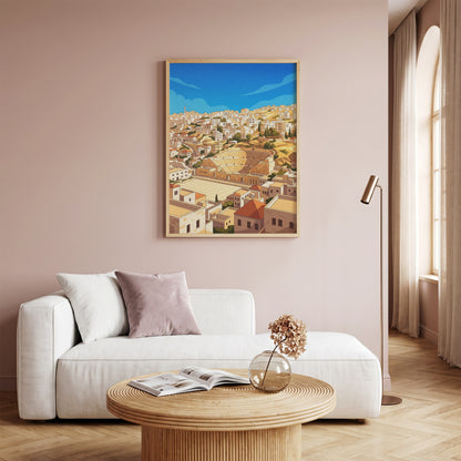 Amman Jordan Panoramic Roman Theater Cityscape Print