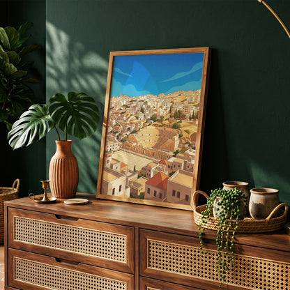Amman Jordan Panoramic Roman Theater Cityscape Print