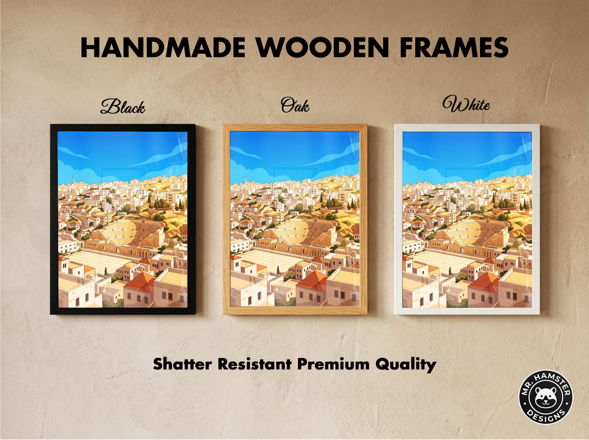 Amman Jordan Panoramic Roman Theater Cityscape Print