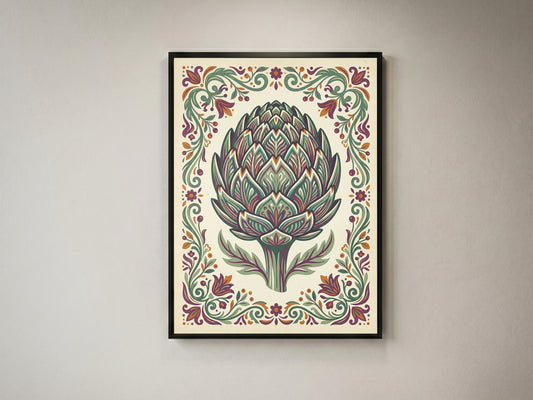 Antique Botanical Artichoke Illustration Art Print