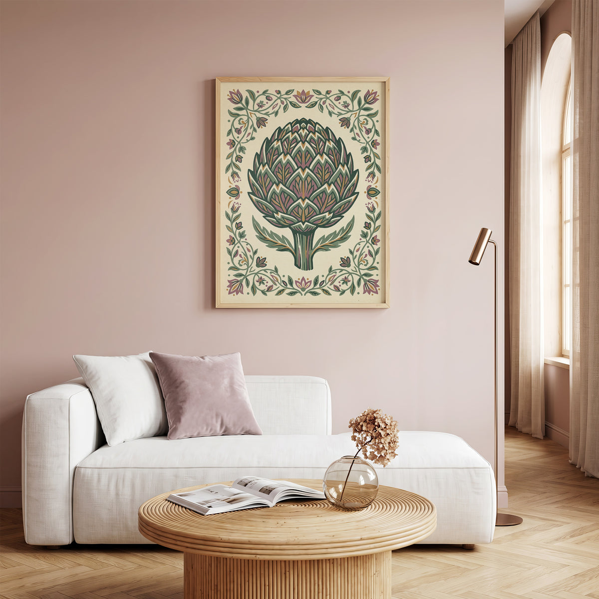 Detailed Artichoke Botanical Drawing Art Print