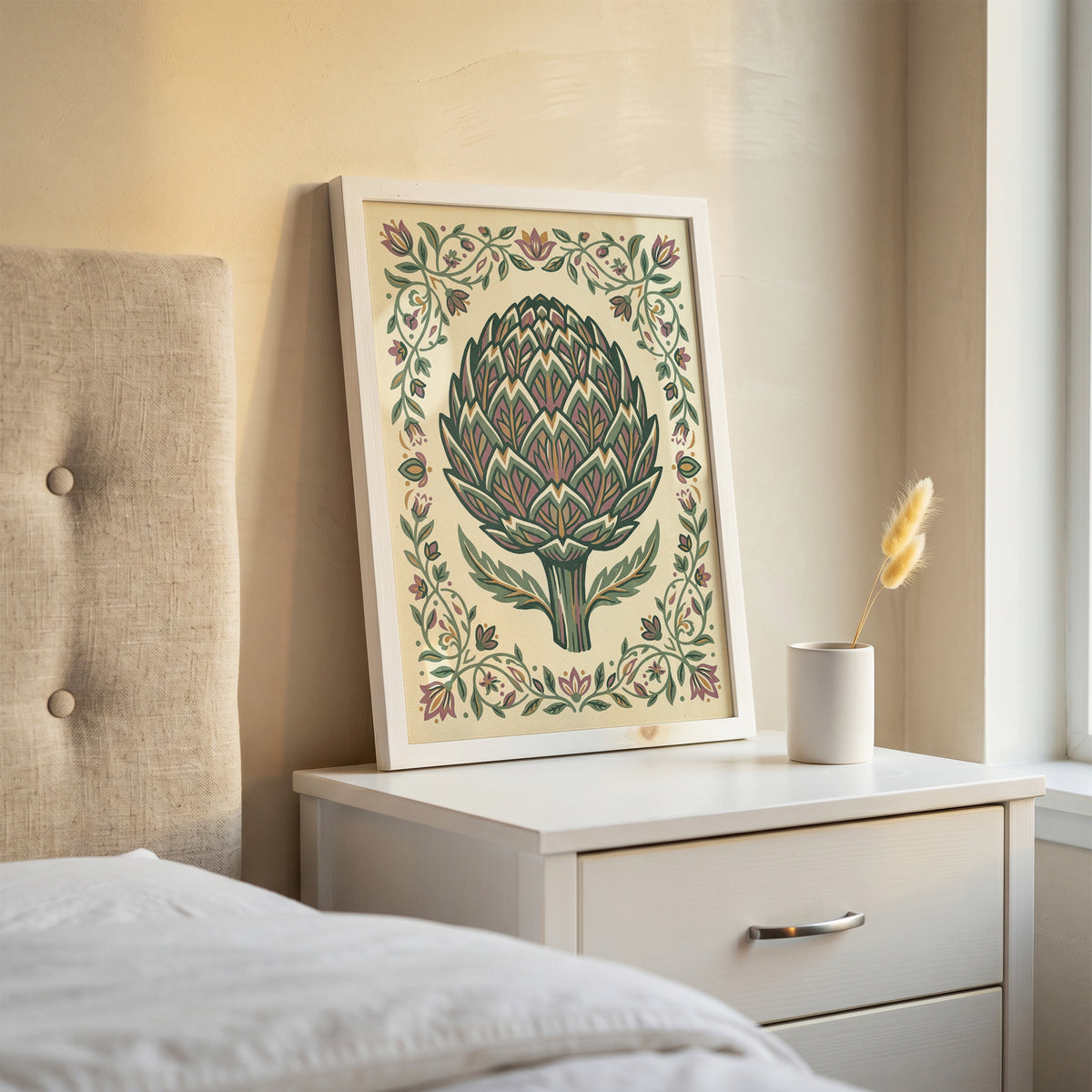 Detailed Artichoke Botanical Drawing Art Print