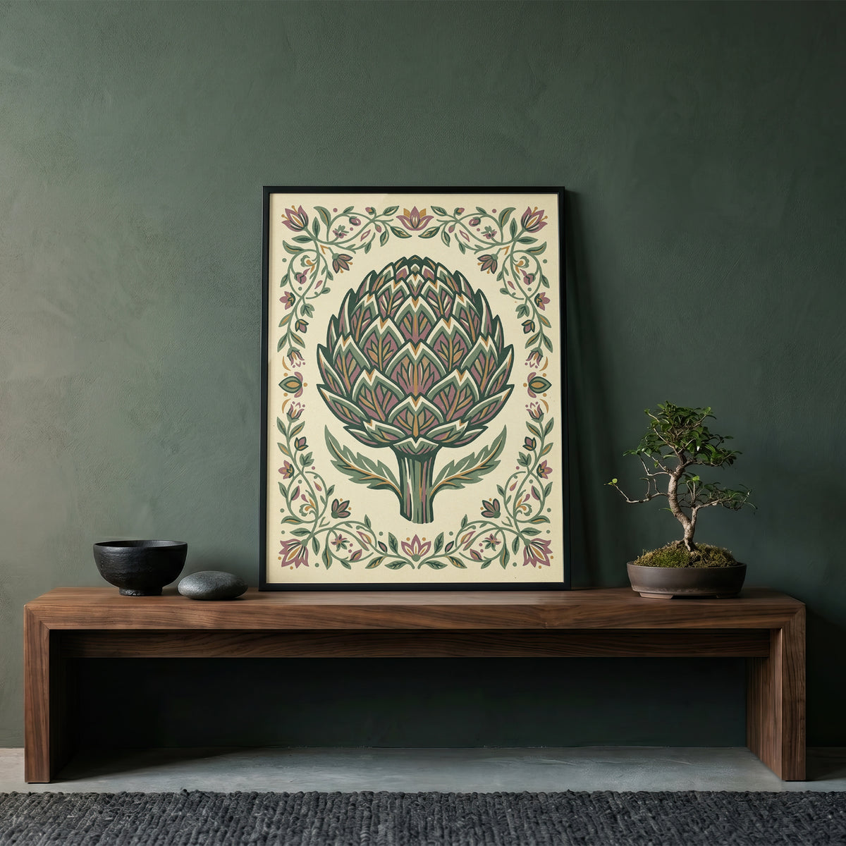 Detailed Artichoke Botanical Drawing Art Print