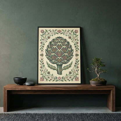 Detailed Artichoke Botanical Drawing Art Print