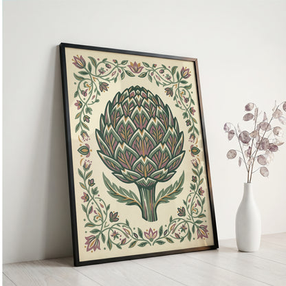 Detailed Artichoke Botanical Drawing Art Print