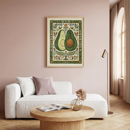 Halved Avocado Botanical Watercolor Print - Farm-to-Table Art