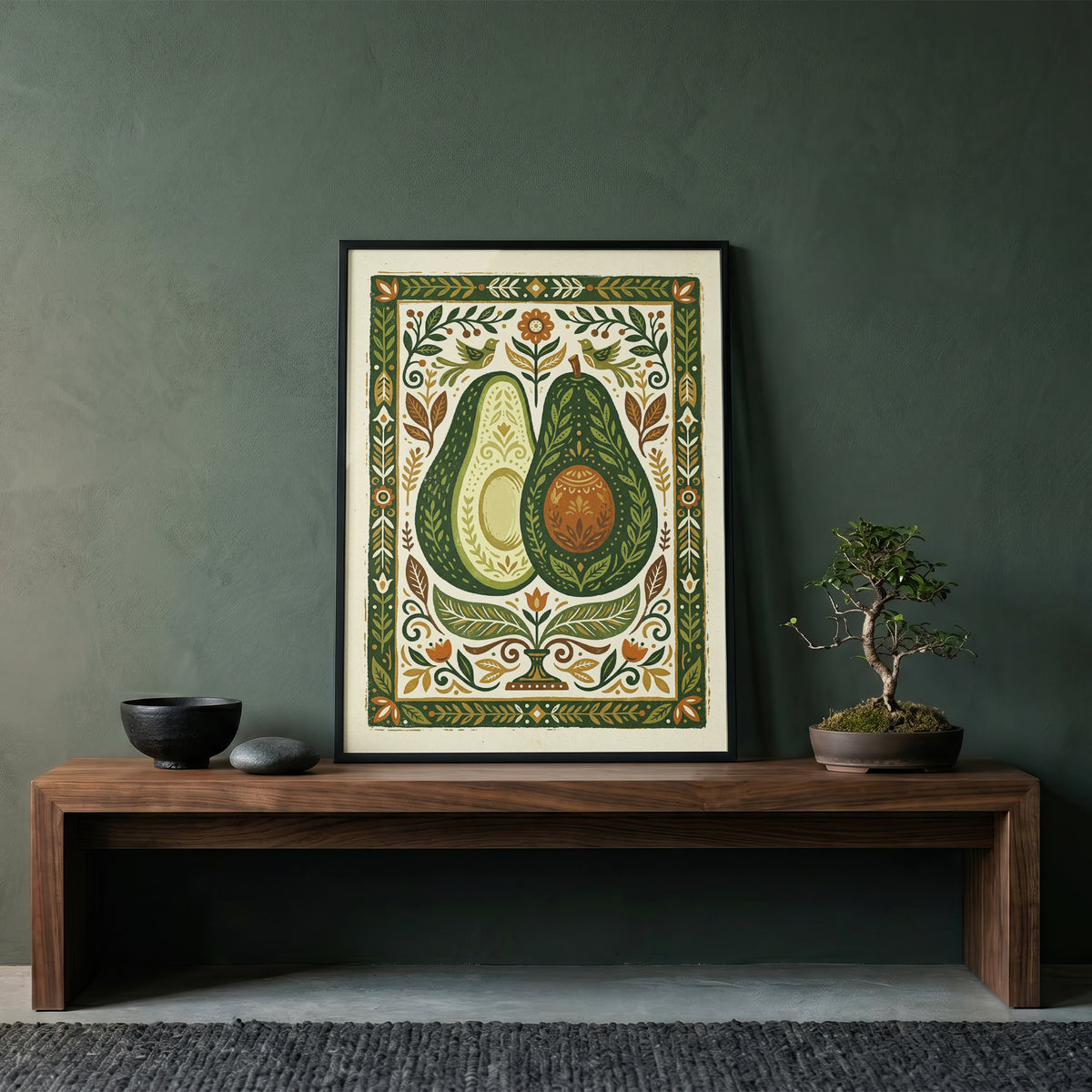 Halved Avocado Botanical Watercolor Print - Farm-to-Table Art