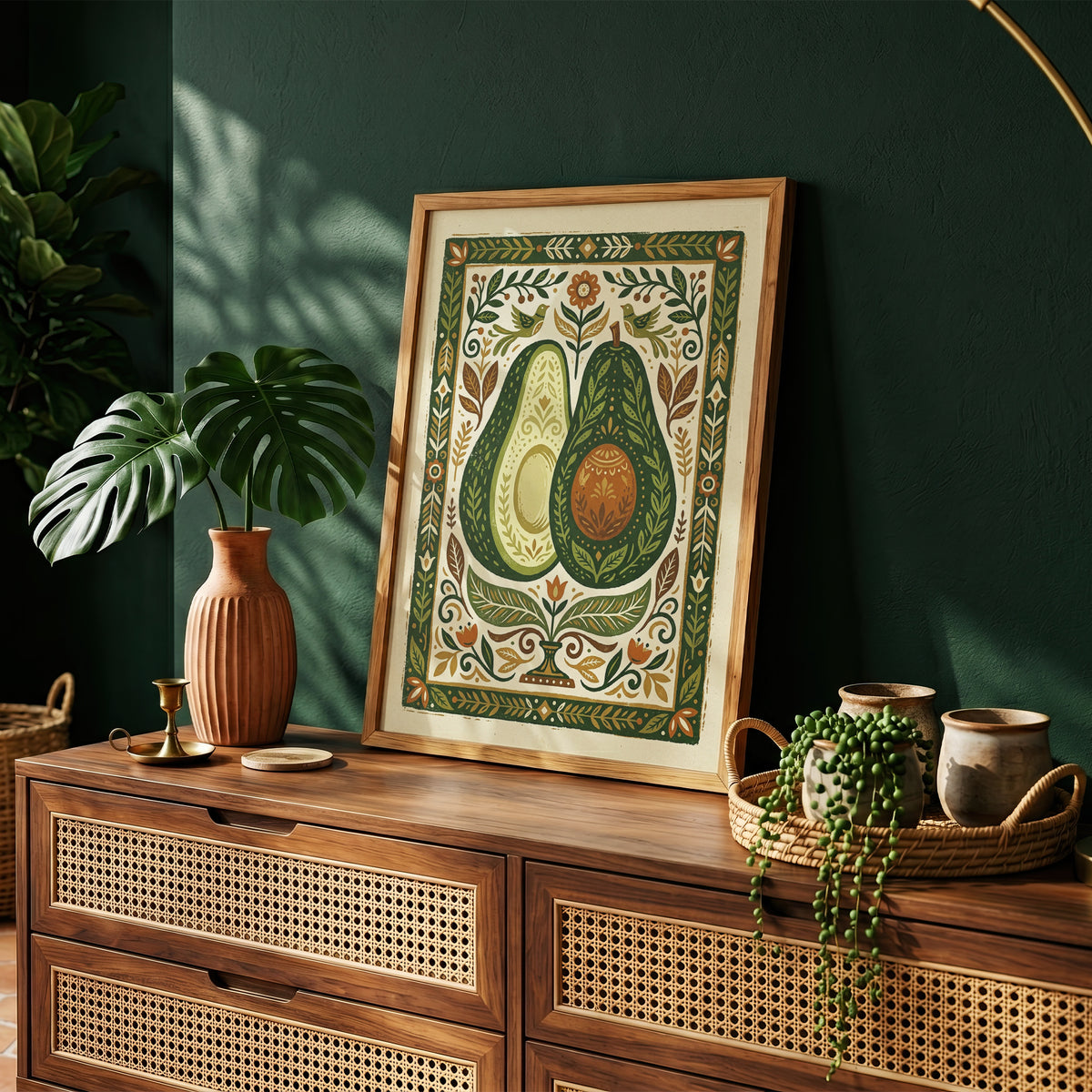 Halved Avocado Botanical Watercolor Print - Farm-to-Table Art