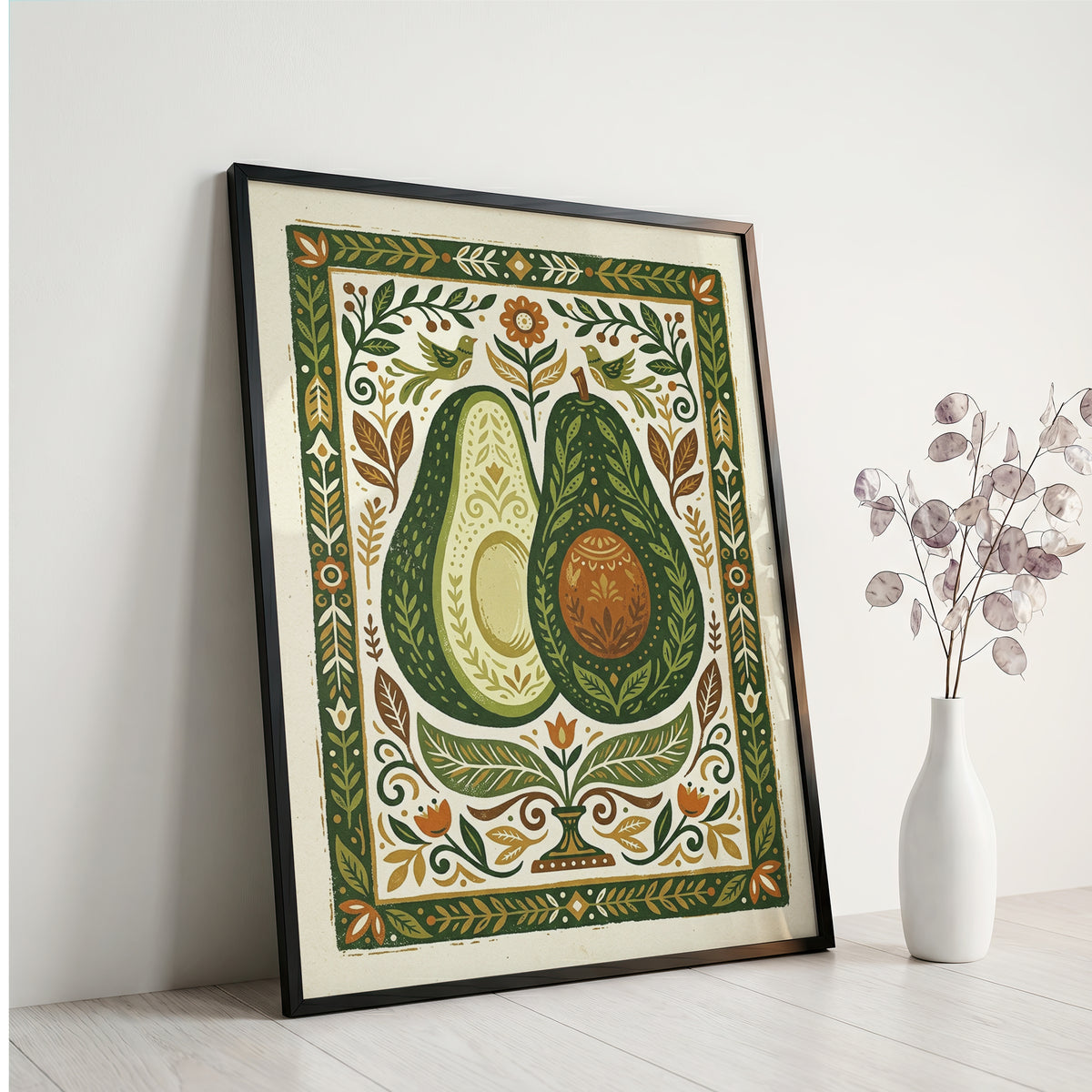 Halved Avocado Botanical Watercolor Print - Farm-to-Table Art