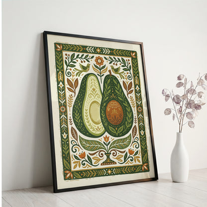 Halved Avocado Botanical Watercolor Print - Farm-to-Table Art