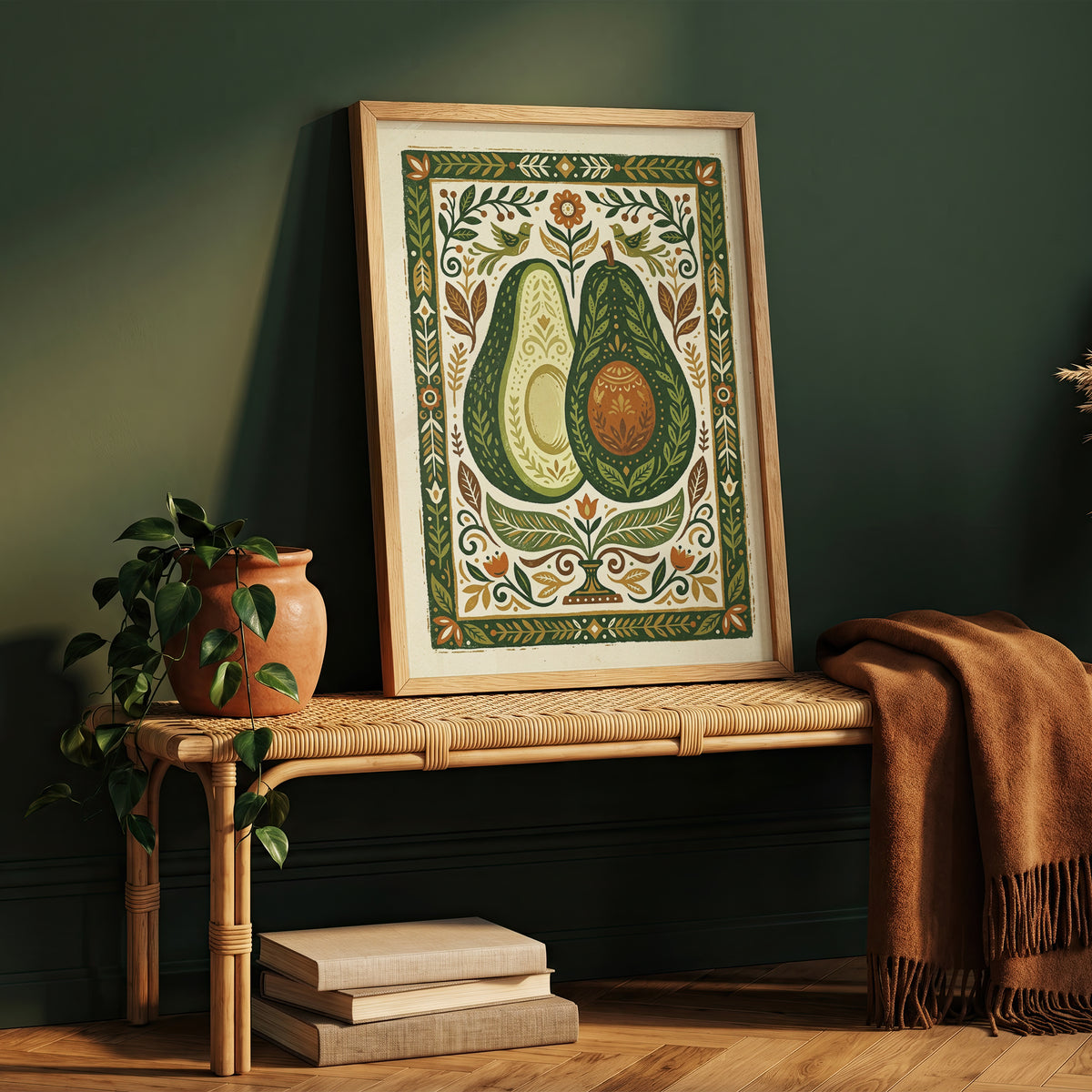 Halved Avocado Botanical Watercolor Print - Farm-to-Table Art