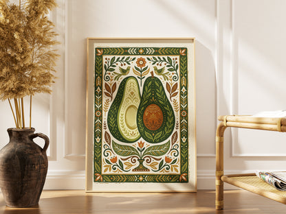 Halved Avocado Botanical Watercolor Print - Farm-to-Table Art