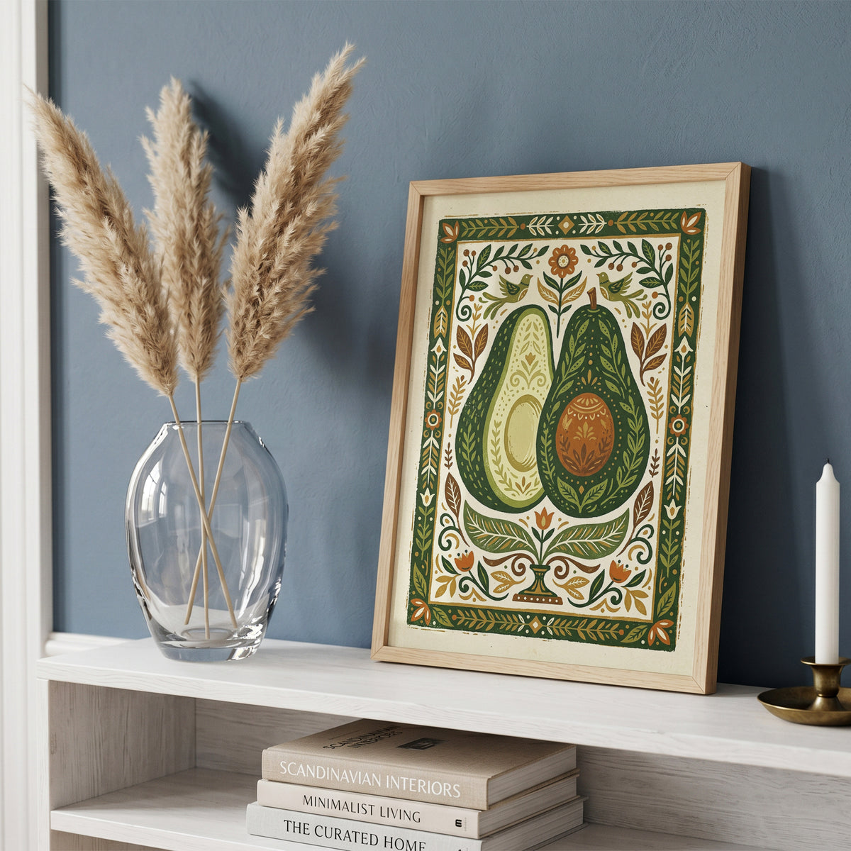 Halved Avocado Botanical Watercolor Print - Farm-to-Table Art