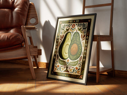 Halved Avocado Botanical Watercolor Print - Farm-to-Table Art