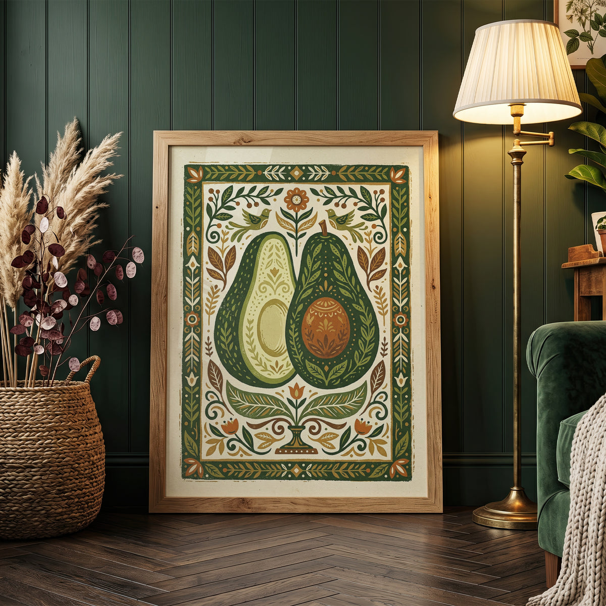 Halved Avocado Botanical Watercolor Print - Farm-to-Table Art