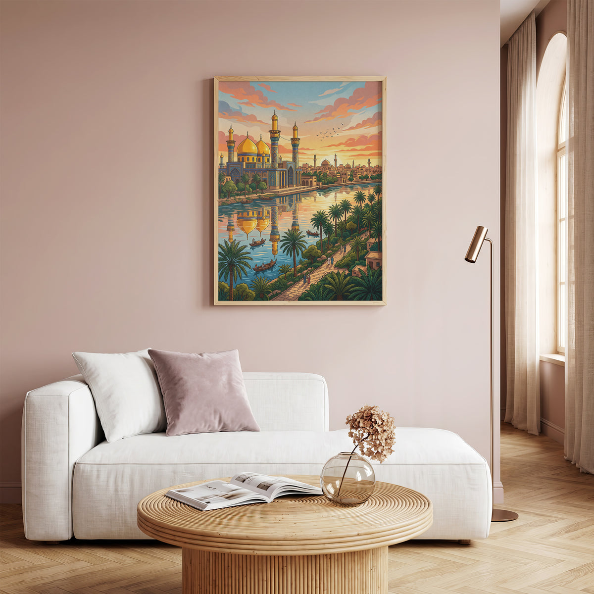 Baghdad Iraq Al-Mutanabbi Travel Poster - Tigris River Art