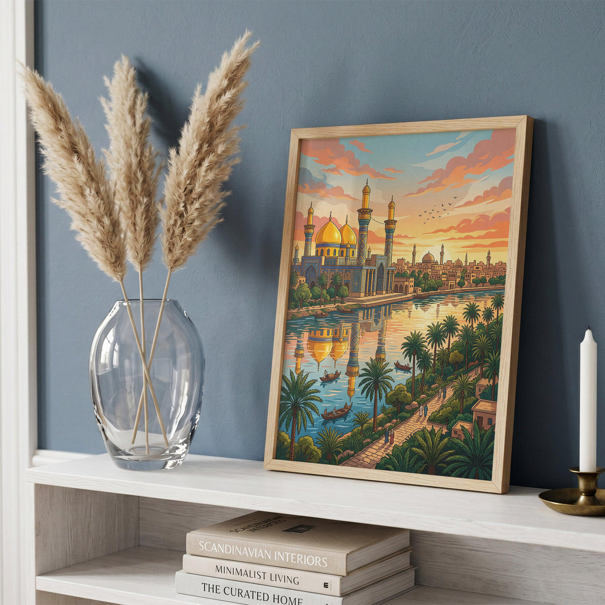 Baghdad Iraq Al-Mutanabbi Travel Poster - Tigris River Art