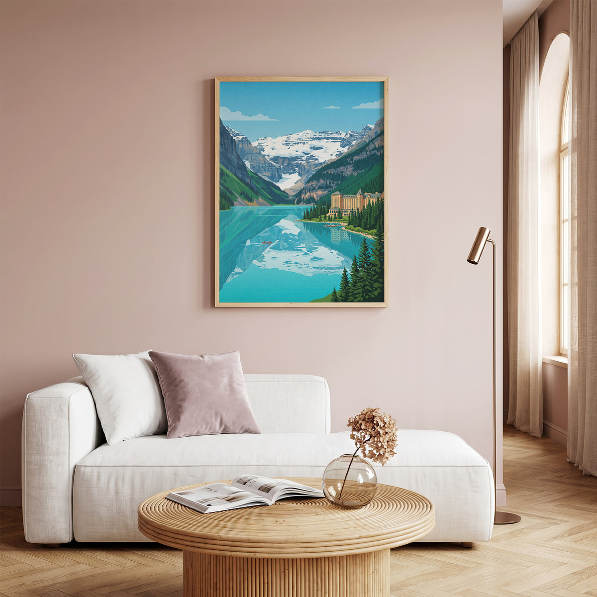 Banff Lake Louise Travel Poster - Fairmont Chateau Art Print