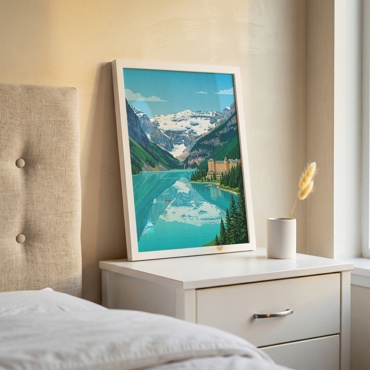 Banff Lake Louise Travel Poster - Fairmont Chateau Art Print