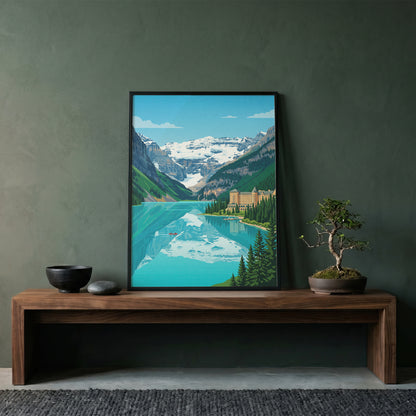 Banff Lake Louise Travel Poster - Fairmont Chateau Art Print