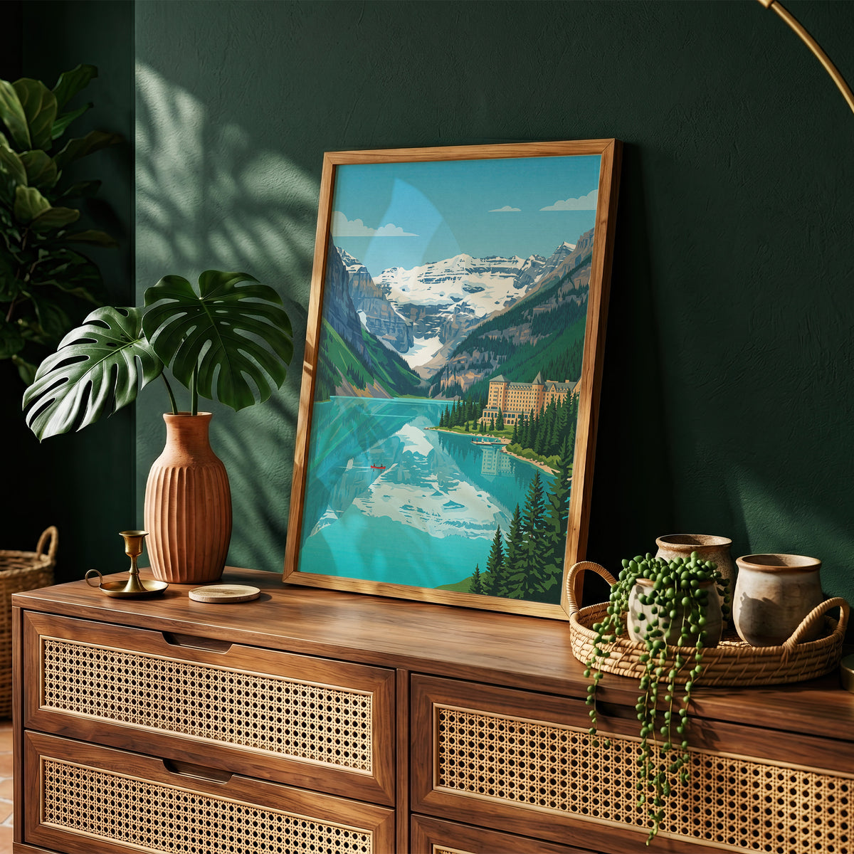 Banff Lake Louise Travel Poster - Fairmont Chateau Art Print