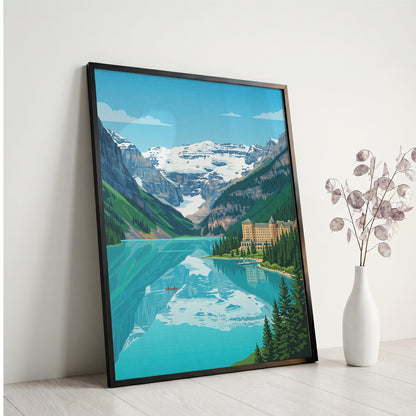 Banff Lake Louise Travel Poster - Fairmont Chateau Art Print