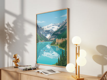 Banff Lake Louise Travel Poster - Fairmont Chateau Art Print