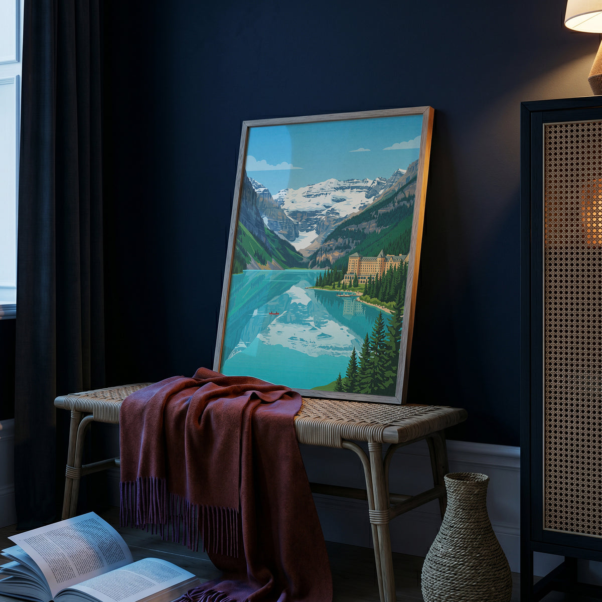 Banff Lake Louise Travel Poster - Fairmont Chateau Art Print