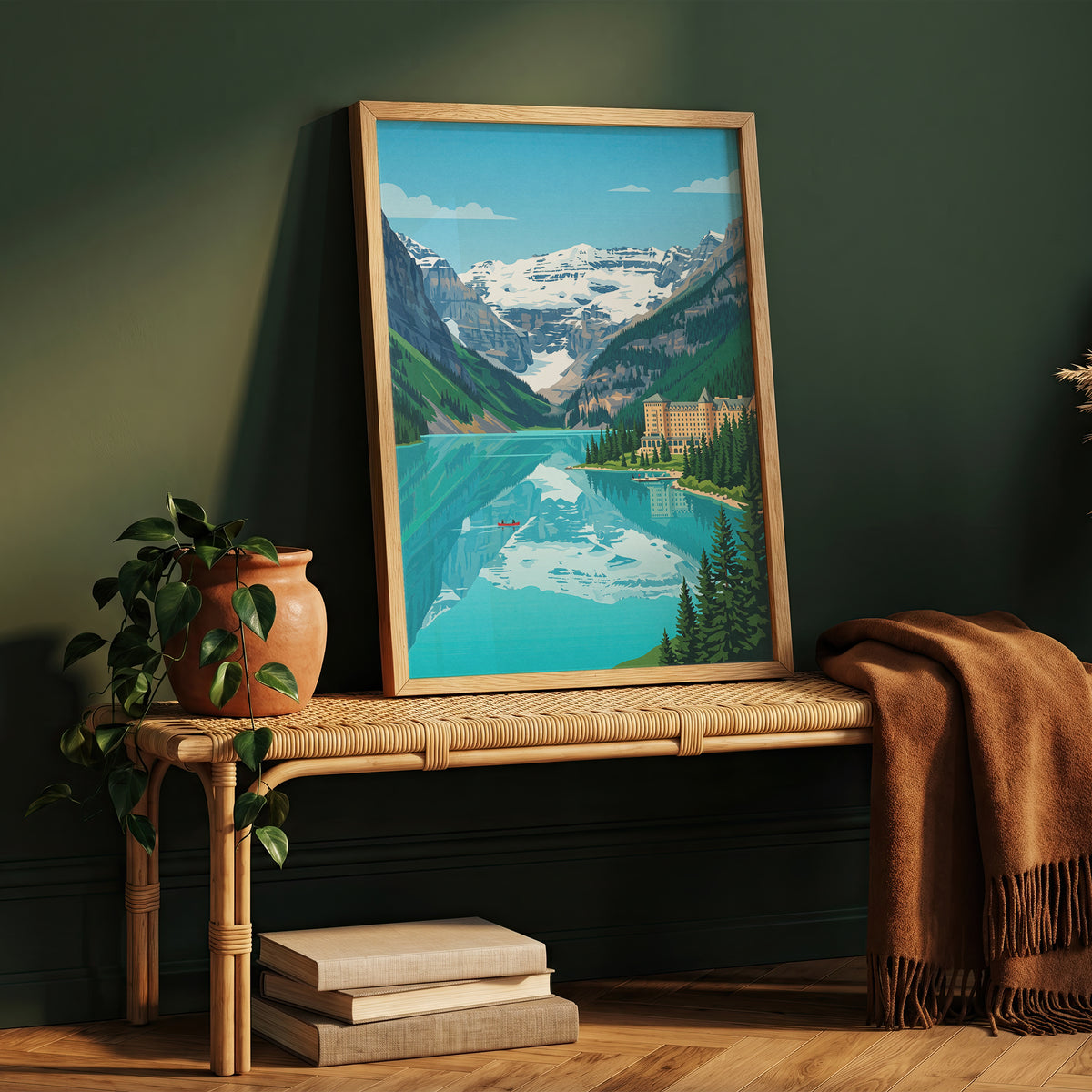 Banff Lake Louise Travel Poster - Fairmont Chateau Art Print