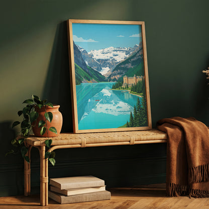 Banff Lake Louise Travel Poster - Fairmont Chateau Art Print
