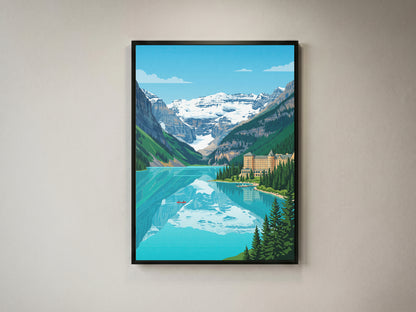Banff Lake Louise Travel Poster - Fairmont Chateau Art Print