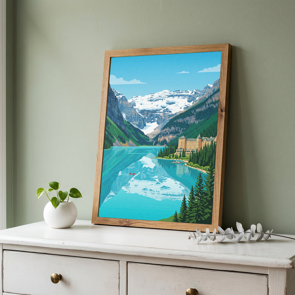 Banff Lake Louise Travel Poster - Fairmont Chateau Art Print