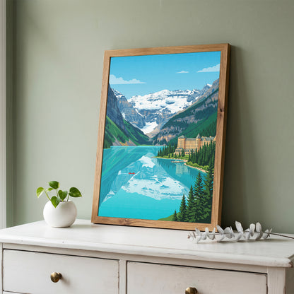 Banff Lake Louise Travel Poster - Fairmont Chateau Art Print