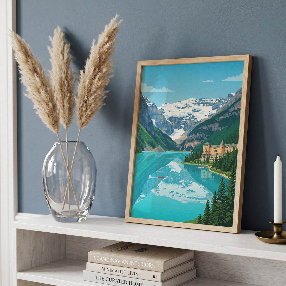 Banff Lake Louise Travel Poster - Fairmont Chateau Art Print