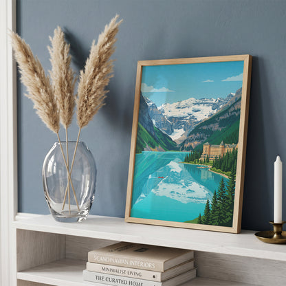 Banff Lake Louise Travel Poster - Fairmont Chateau Art Print
