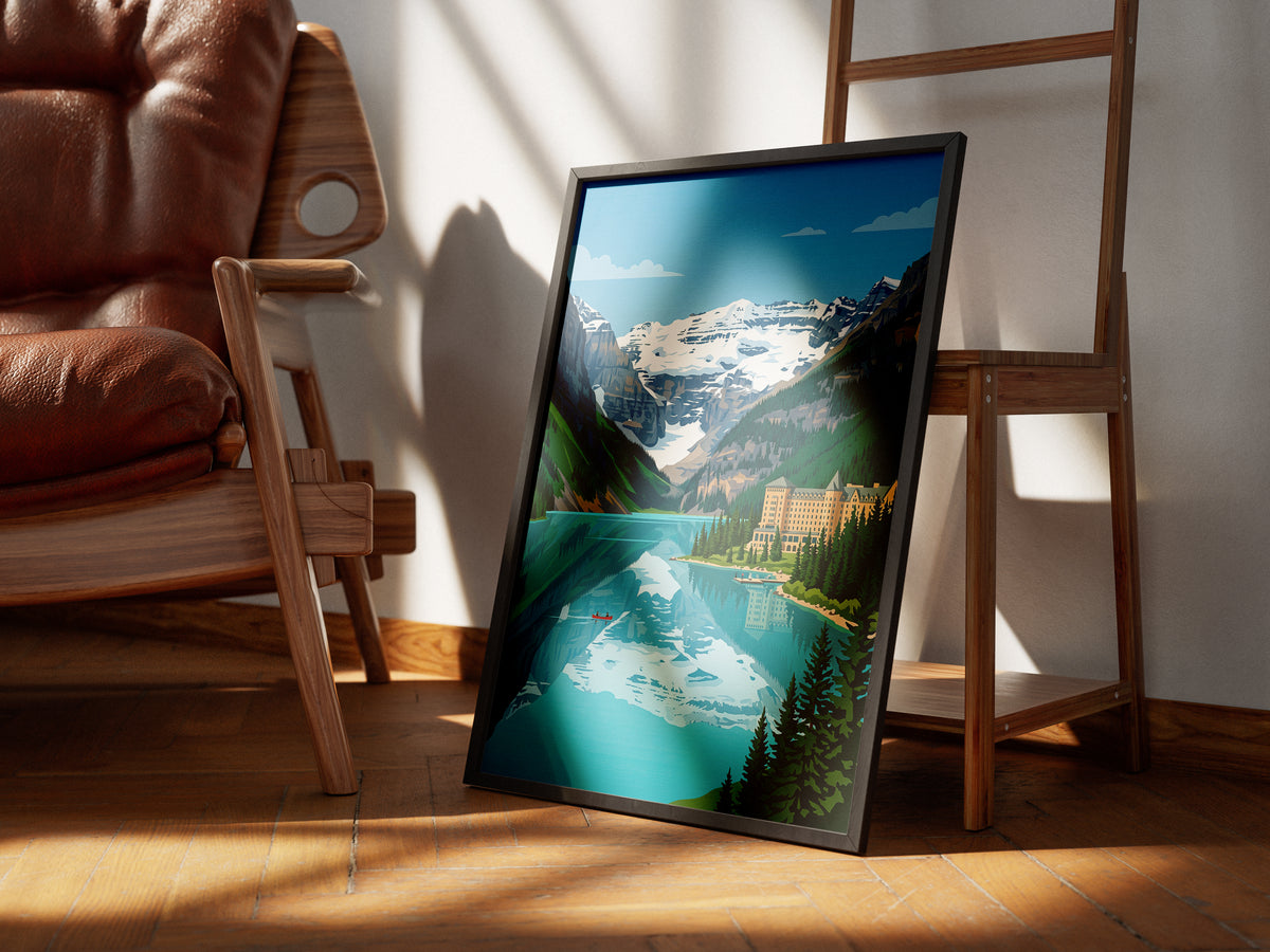 Banff Lake Louise Travel Poster - Fairmont Chateau Art Print