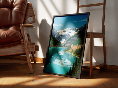 Banff Lake Louise Travel Poster - Fairmont Chateau Art Print
