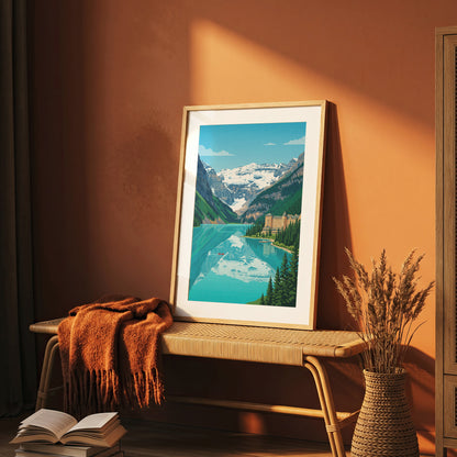 Banff Lake Louise Travel Poster - Fairmont Chateau Art Print