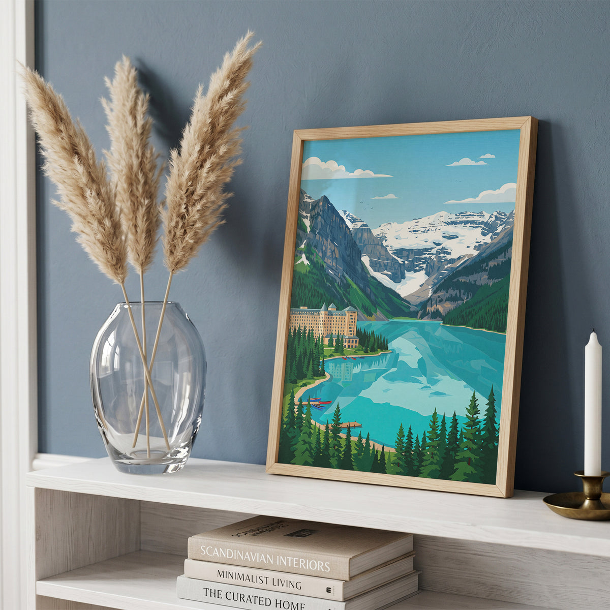 Banff Lake Louise Canoe Dock Poster - Alpine Summer Art Print