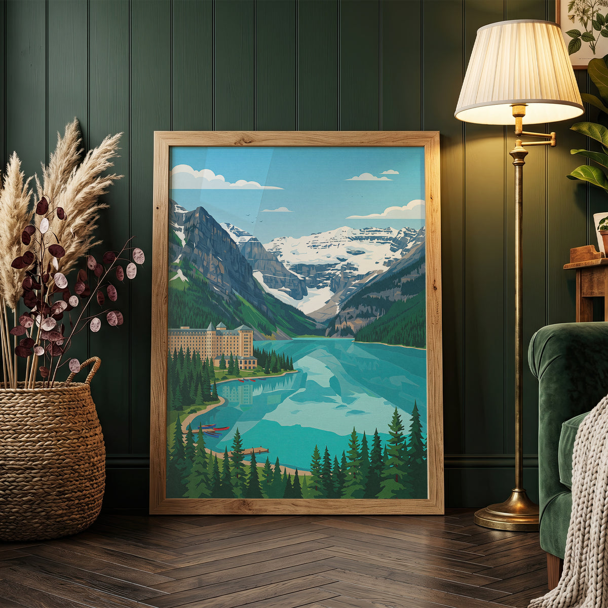 Banff Lake Louise Canoe Dock Poster - Alpine Summer Art Print